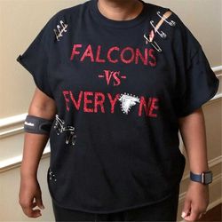 falcons custom glittered team football t-shirt, distressed and altered t-shirt, falcons gameday shirt, football shirt, f