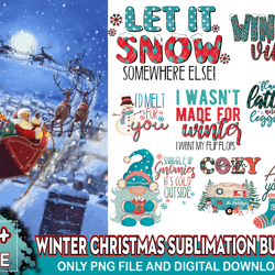9 files winter sublimation bundle png, christmas png, xmas png, merry christmas png, santa png, christmas clipart