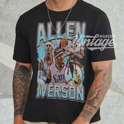allen iverson shirt, basketball shirt, classic 90s graphic tee, unisex, vintage bootleg, gift, retro