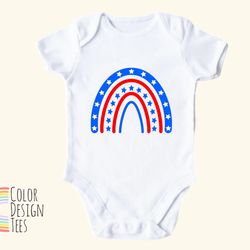 american flag rainbow onesie , baby 4th of july outfit, baby usa romper, usa onesie, patriotic baby clothes, memorial da