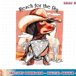 funny dachshund dog cowboy hat reach sky western puppy retro t-shirt copy png