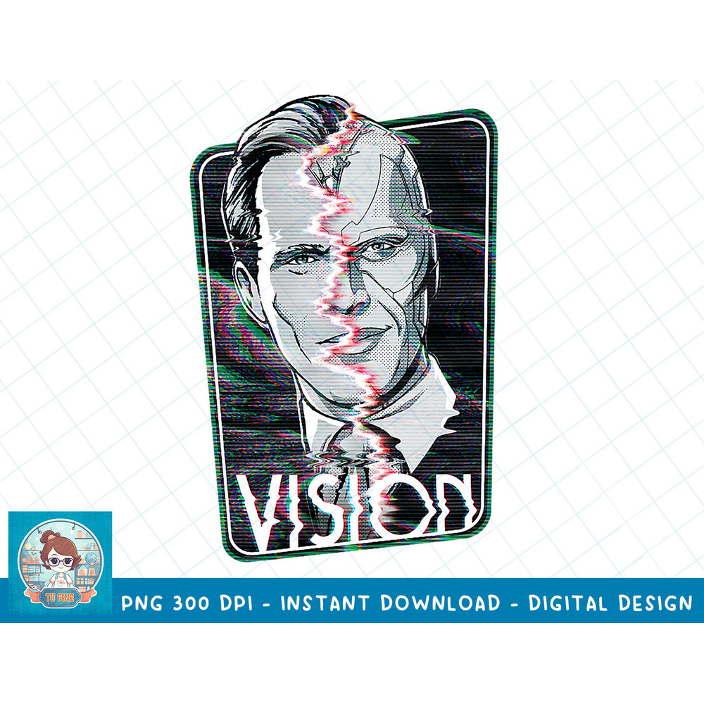 Marvel WandaVision Vision Split Face Glitch T-Shirt copy.jpg