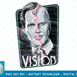 marvel wandavision vision split face glitch t-shirt copy png