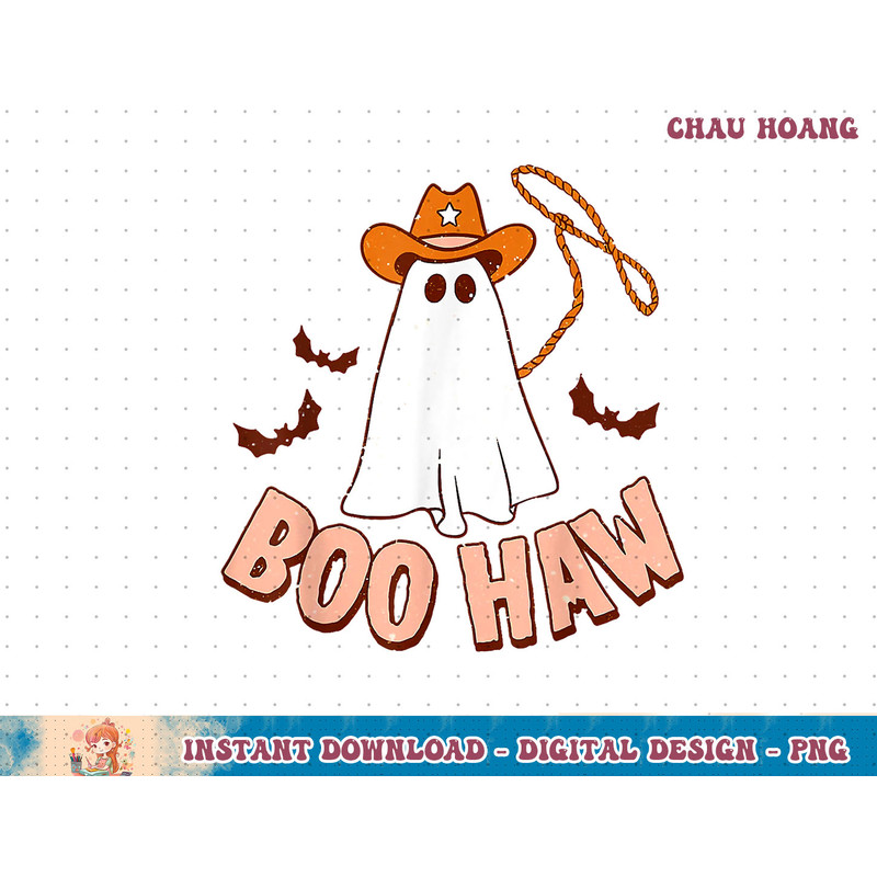 Funny Halloween Boo Haw Ghost Funny Cowboy Cowgirl Western T-Shirt copy.jpg