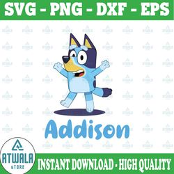 personalized name bluey svg, bluey birthday party svg, bluey family svg, birthday bluey svg, birthday gift,birthday girl