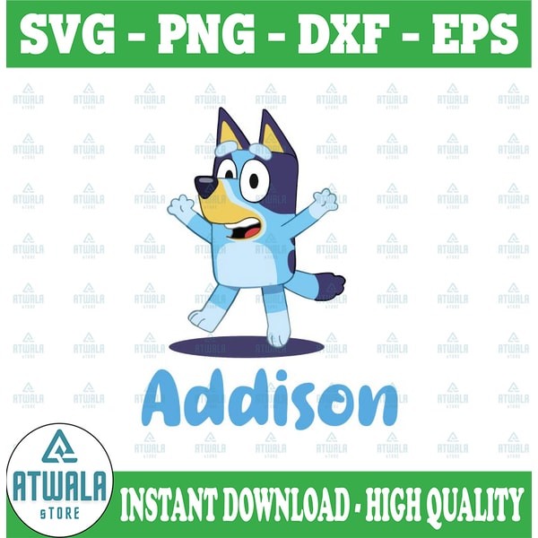 Personalized Name Bluey Svg, Bluey Birthday Party Svg, Bluey | Inspire ...