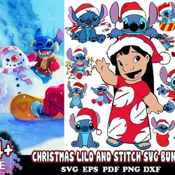 14 designs christmas lilo and stitch svg bundle, disney svg, stitch svg, lilo and stitch svg, stitch clipart, stitch vec