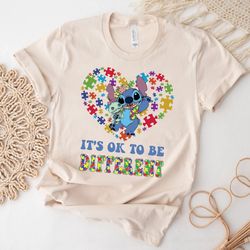 autism awareness disney stitch shirt, women kid its ok to be different shirt, autism awareness shirt, autism toddler shi