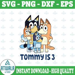 bluey birthday party svg, personalized bluey svg birthday girl boy bluey bingo