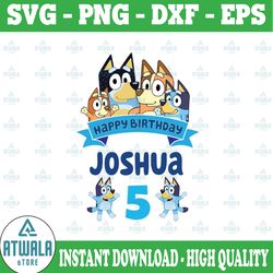 personalized bluey svg, bluey family svg, bluey party animated tv series, bluey birthday svg svg  png dxf svg clipart,do