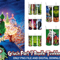 6 files bundle grinch tumbler png part 9, grinch tumber png, christmas png, grinch png, skinny tumbler 20oz, 20oz design