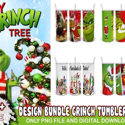 4 files bundle grinch tumbler png, christmas png, grinch png, xmas png, merry christmas png, santa png, skinny tumbler 2