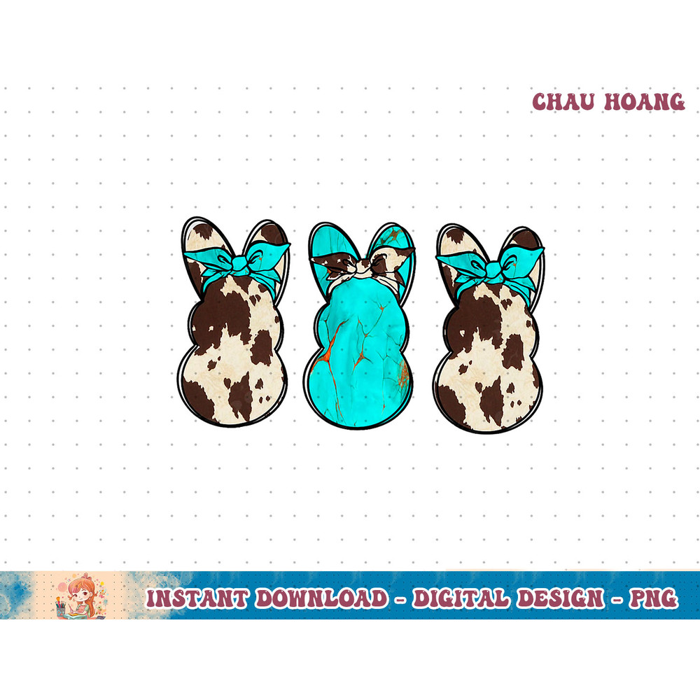 Happy Easter Eggs Cowhide Bunny Rabbit Lover Western Country T-Shirt copy.jpg