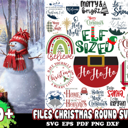 20 files christmas round svg, christmas svg, round christmas svg, santa svg, xmas clipart, merry christmas