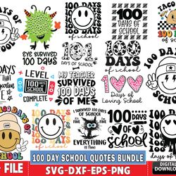 100 day school quotes bundle svg, 50 file 100 day school quotes bundle svg