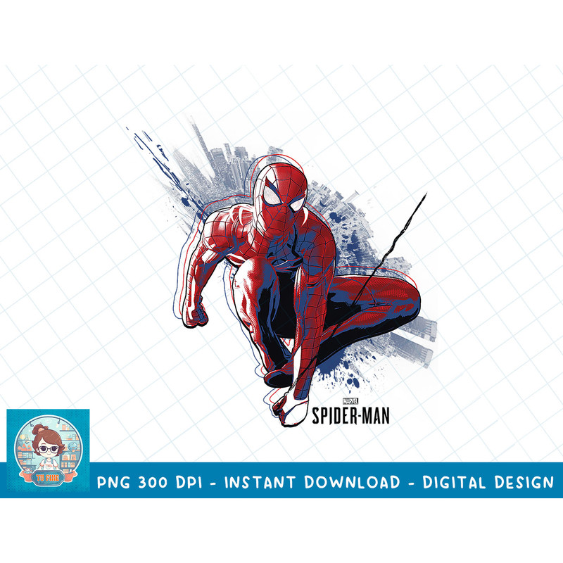 Marvel's Spider-Man Game Abstract City Swing Graphic T-Shirt T-Shirt copy.jpg
