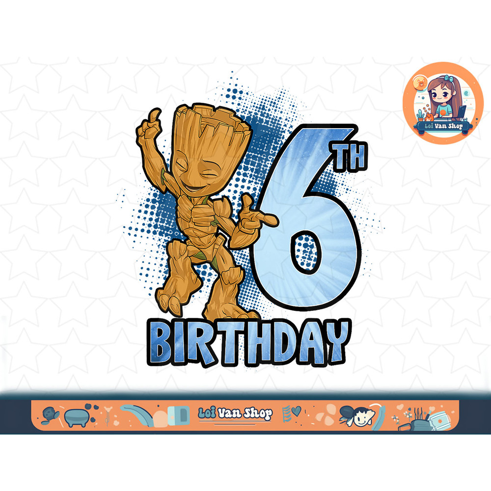 Marvel Guardians Of The Galaxy Baby Groot 6th Birthday T-Shirt copy.jpg