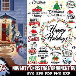 49 designs naughty christmas ornament svg bundle, christmas svg, xmas svg, merry christmas svg, ornament svg