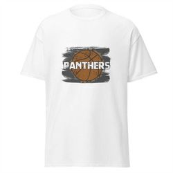 panthers basketball on heather gray crew neck t-shirt basketball shirt mascot shirt panthers t-shirts