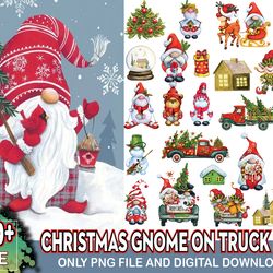 christmas gnome on truck png, christmas png, xmas png, merry christmas png, gnome svg, santa png, christmas clipart, chr
