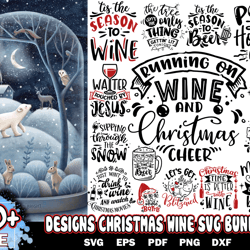 40 designs christmas wine svg bundle, christmas svg, christmas cut files, wine svg, santa svg, instant download