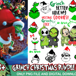 18 files grinch bundle png, christmas png, christmas bundle, grinch svg, santa svg, xmas svg, christmas cricut file