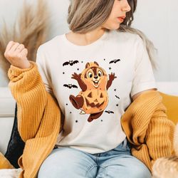chip and dale halloween shirt, disney shirt, disney halloween chip & dale shirts, pumpkin shirt, disney vacation shirt,
