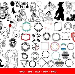 1500 files winnie the pooh bundle svg , winne the pooh