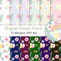 festive pattern watercolor, jpeg