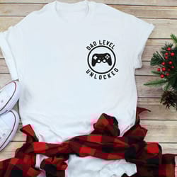 dad level unlocked shirt, father's day tee shirt, gaming dad shirt, expectant father shirt, pregnancy announcement to hu