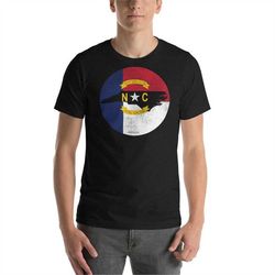 north carolina t-shirt: state-in-flag vintage style premium unisex t-shirt - north carolina state flag