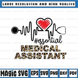 medical assitant essential leopard svg png, medical assitant png, essential leopard svg, heartbeat svg cricut printable