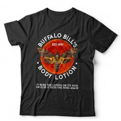 buffalo bills body lotion tshirt unisex silence horror funny parody