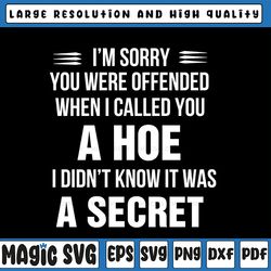 i'm sorry you were offended when i called you a hoe i didn't know it was a secret funny gift svg, dxf png cut file for c