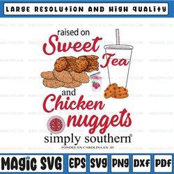 sweet tea and chicken nuggets png, chicken nugget png, tea png , digital download