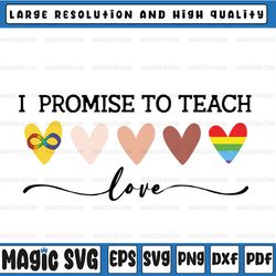 i promise to teach love lgbt svg png, melanin hearts, rainbow heart, african gay pride, lgbt history month, gift for tea