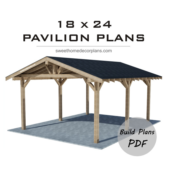 Diy 18 х 24 gable pavilion plans carport gazebo.jpg
