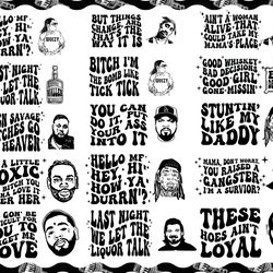 30 trendy lyrics music svg bundle, hello mf hey hi how ya durin, trendy singer svg bundle, hip hop country music svg