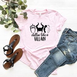 disney villains shirt, chillin like a villain shirt, descendents shirt, disney halloween shirt, villains shirt for kids