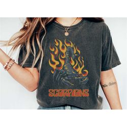 Comfort Colors Scorpions T-Shirt, Oversized Shirt, Classic Rock, Vintage, Vintage T Shirt, Retro Vintage Shirt, Trendy G