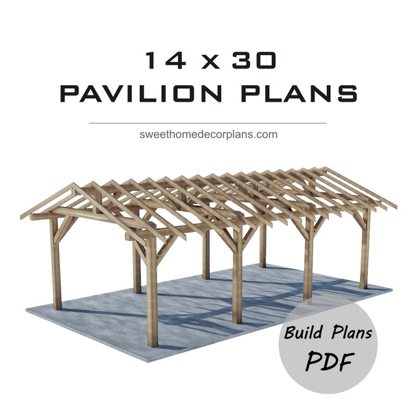 Diy 14 х 30 gable pavilion plans in pdf carport pergola.jpg