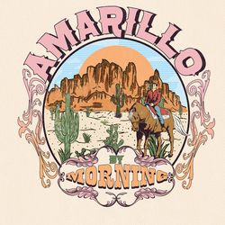 Amarillo By Morning PNG, Western Sublimation, Cowboy Png, Country Png, Desert Png, Western Png, Retro Png, Vintage Desig