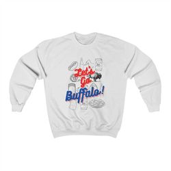 tailgate essentials crew, let's go buffalo, front logo only, buffalo football shirt, bills mafia crewneck, 716 sweatshir