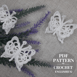Butterfly crochet pattern, lace butterfly, crochet applique, crochet pattern pdf, crochet animals, crochet tutorial pdf.
