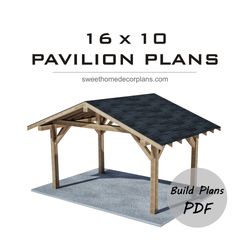 Diy 16 x 10 gable pavilion plans pdf. Carport plans. Wooden outdoor gazebo garden pavilion plans. Diy backyard pergola