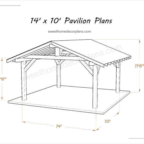 Diy 14 х 10 gable pavilion plans pdf-1.jpg