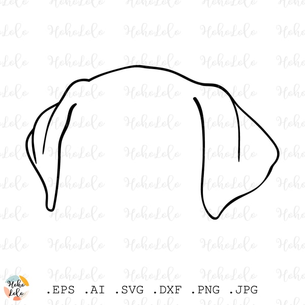 Labrador Svg Ears Outline Clipart Png Dog Ears Dxf Stencil T | Inspire ...