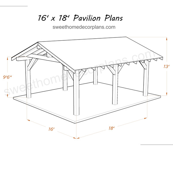 Diy 16 х 18 gable pavilion plans carport patio gazebo 1.jpg