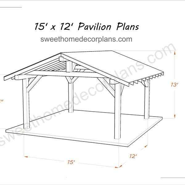 Diy 15 х 12 gable pavilion plans carport patio 1.jpg