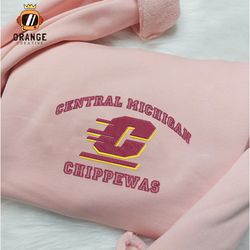 NCAA Central Michigan Chippewas Embroidered Sweatshirt, Central Michigan Embroidered Shirt, Embroidered Hoodie